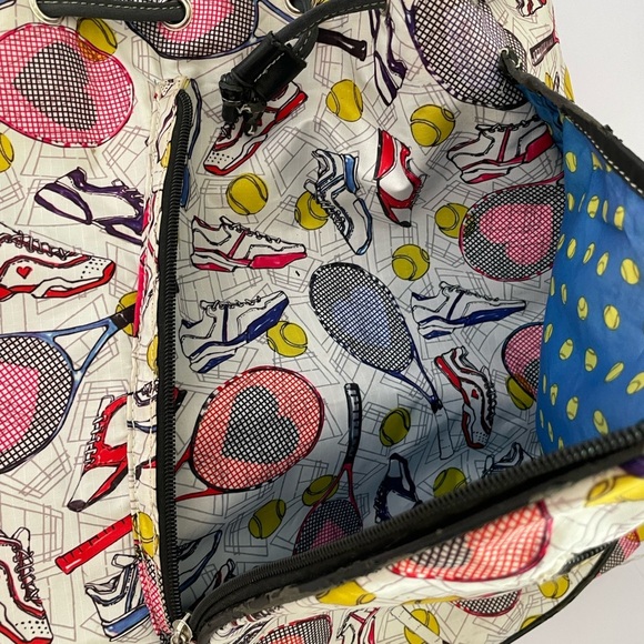 Sydney Love Sport Large Tennis Sport Backpack Racket Holder Pink White Blue - Picture 10 of 14